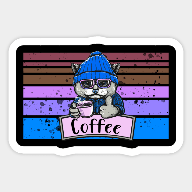 Coffee Cat Sticker by Imutobi